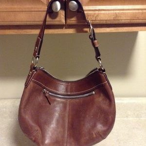 Coach brown soho pleated leather bag